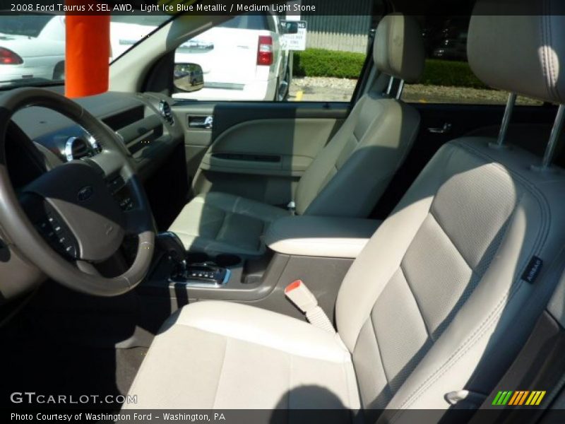 Light Ice Blue Metallic / Medium Light Stone 2008 Ford Taurus X SEL AWD