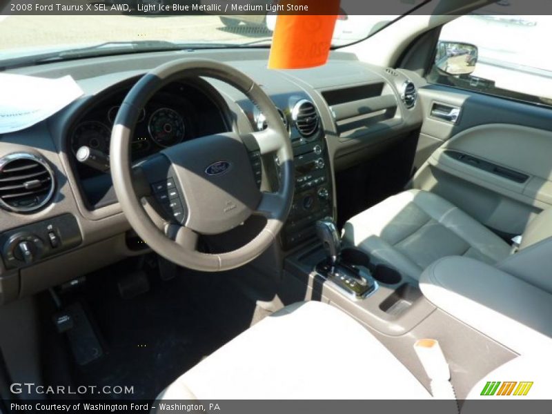 Light Ice Blue Metallic / Medium Light Stone 2008 Ford Taurus X SEL AWD