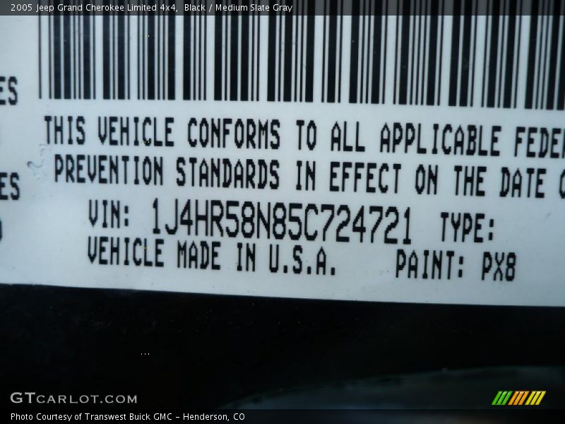 Black / Medium Slate Gray 2005 Jeep Grand Cherokee Limited 4x4