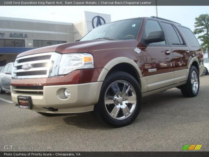 Dark Copper Metallic / Charcoal Black/Chaparral Leather 2008 Ford Expedition King Ranch 4x4