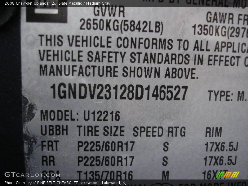 Slate Metallic / Medium Gray 2008 Chevrolet Uplander LS