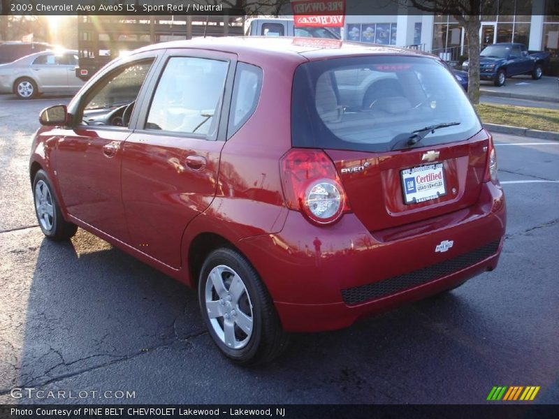 Sport Red / Neutral 2009 Chevrolet Aveo Aveo5 LS