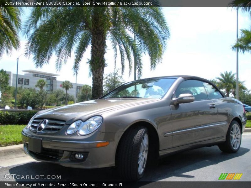 Steel Grey Metallic / Black/Cappuccino 2009 Mercedes-Benz CLK 350 Cabriolet