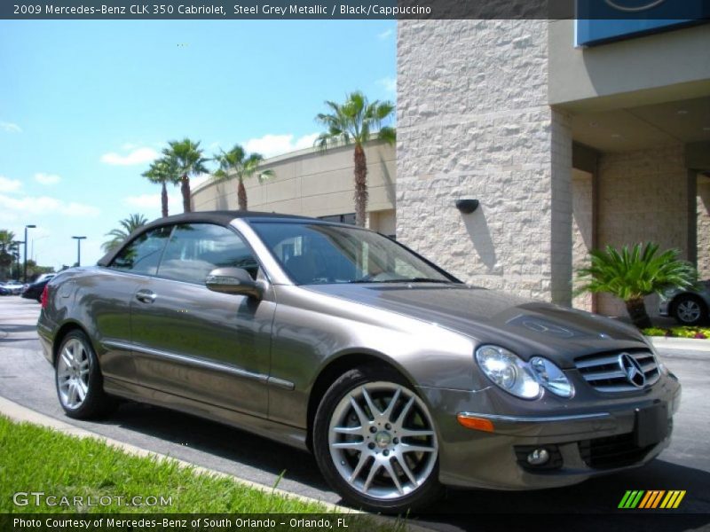 Steel Grey Metallic / Black/Cappuccino 2009 Mercedes-Benz CLK 350 Cabriolet
