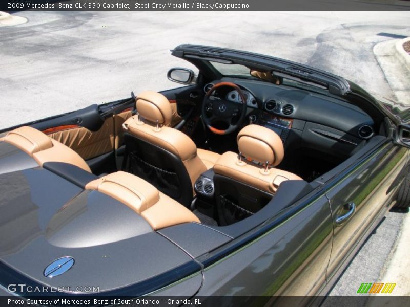Steel Grey Metallic / Black/Cappuccino 2009 Mercedes-Benz CLK 350 Cabriolet