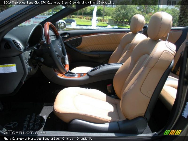 Steel Grey Metallic / Black/Cappuccino 2009 Mercedes-Benz CLK 350 Cabriolet