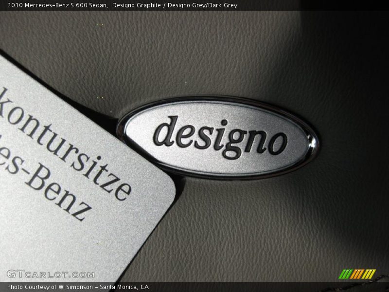 Designo Graphite / Designo Grey/Dark Grey 2010 Mercedes-Benz S 600 Sedan