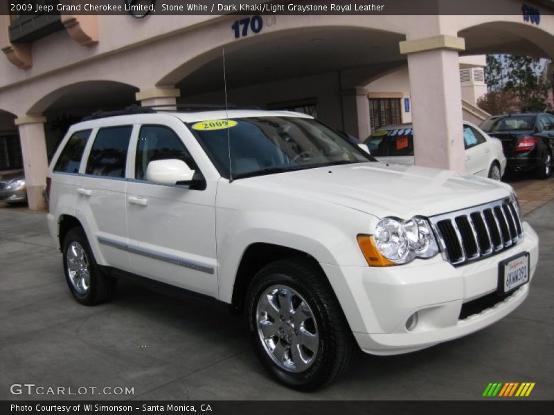 Stone White / Dark Khaki/Light Graystone Royal Leather 2009 Jeep Grand Cherokee Limited
