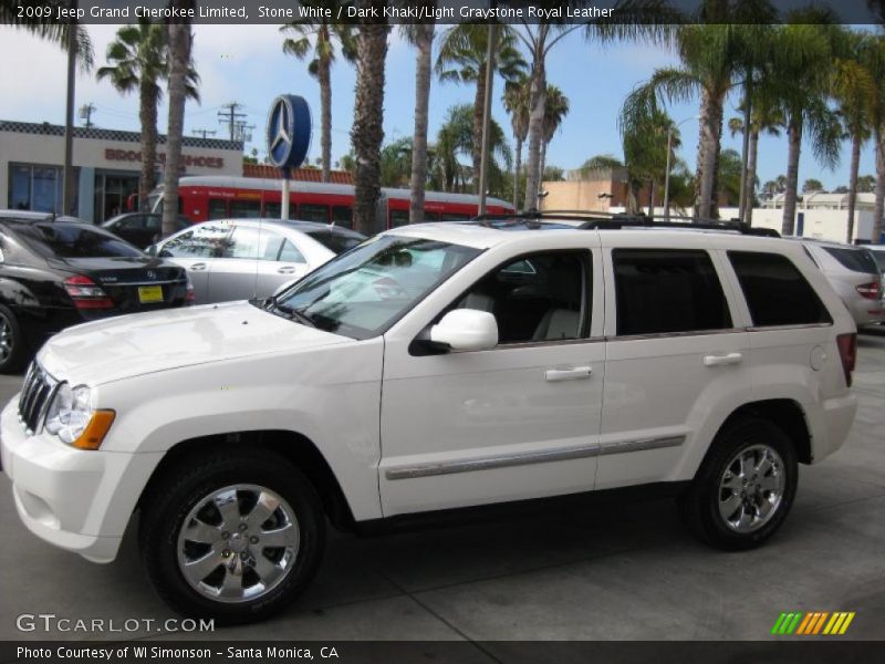 Stone White / Dark Khaki/Light Graystone Royal Leather 2009 Jeep Grand Cherokee Limited