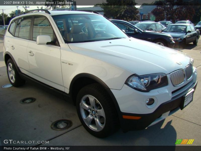 Alpine White / Sand Beige 2007 BMW X3 3.0si