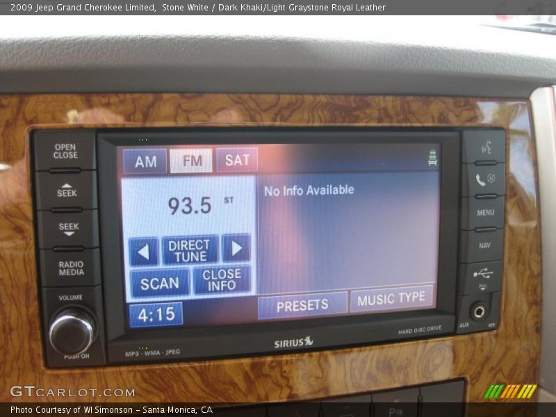 Stone White / Dark Khaki/Light Graystone Royal Leather 2009 Jeep Grand Cherokee Limited