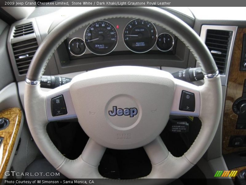 Stone White / Dark Khaki/Light Graystone Royal Leather 2009 Jeep Grand Cherokee Limited