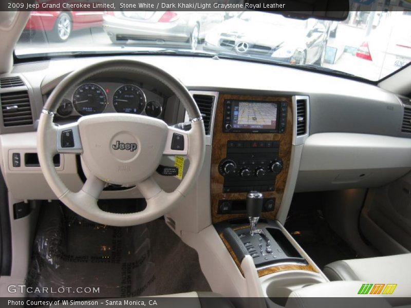 Stone White / Dark Khaki/Light Graystone Royal Leather 2009 Jeep Grand Cherokee Limited