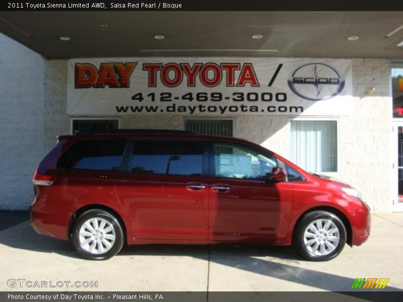 Salsa Red Pearl / Bisque 2011 Toyota Sienna Limited AWD