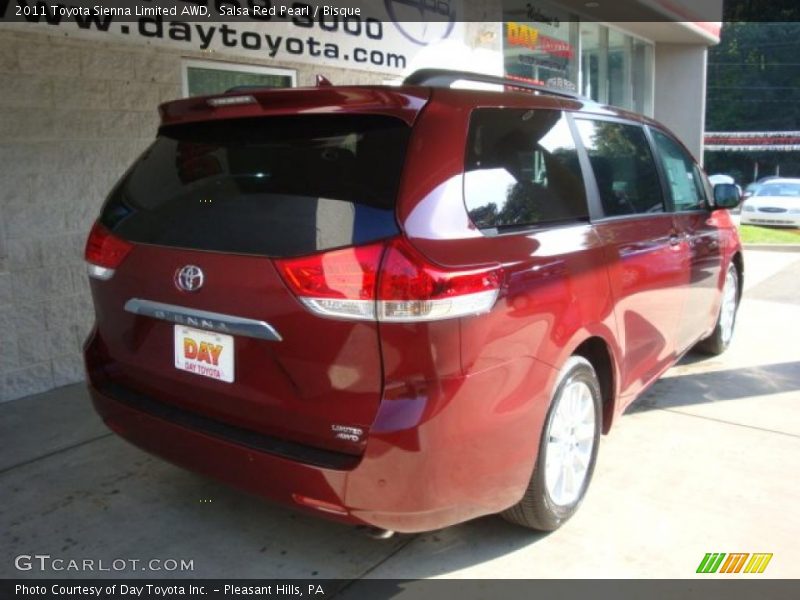 Salsa Red Pearl / Bisque 2011 Toyota Sienna Limited AWD