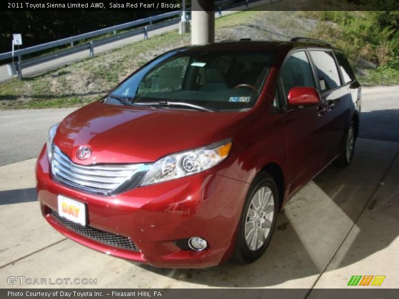 Salsa Red Pearl / Bisque 2011 Toyota Sienna Limited AWD