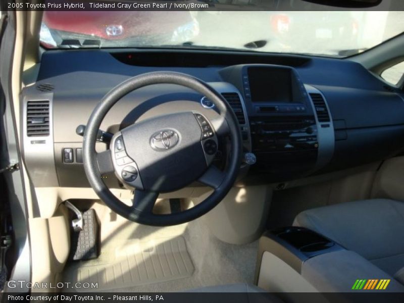 Tideland Gray Green Pearl / Ivory/Brown 2005 Toyota Prius Hybrid