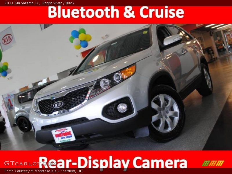 Bright Silver / Black 2011 Kia Sorento LX