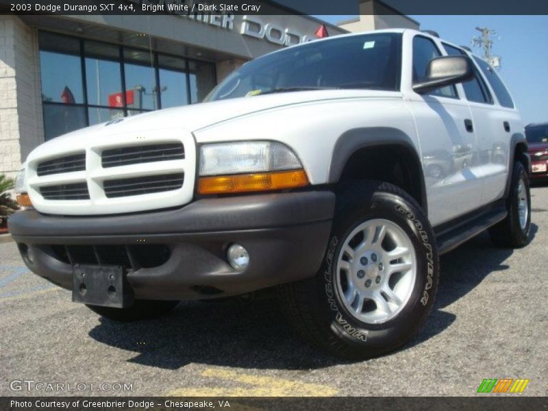 Bright White / Dark Slate Gray 2003 Dodge Durango SXT 4x4