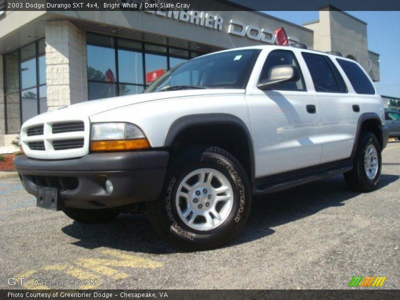 Bright White / Dark Slate Gray 2003 Dodge Durango SXT 4x4