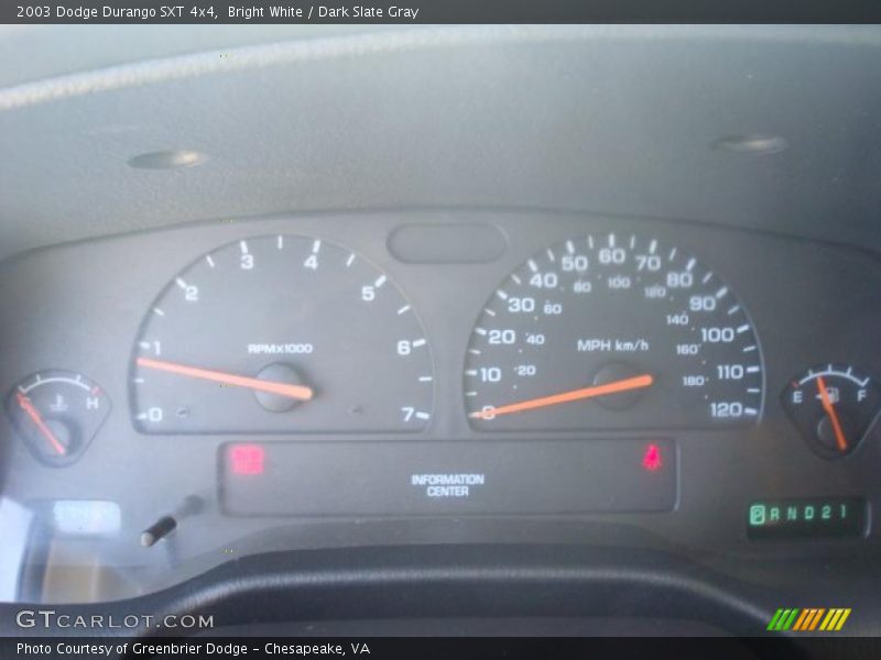 Bright White / Dark Slate Gray 2003 Dodge Durango SXT 4x4