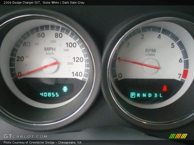 Stone White / Dark Slate Gray 2009 Dodge Charger SXT