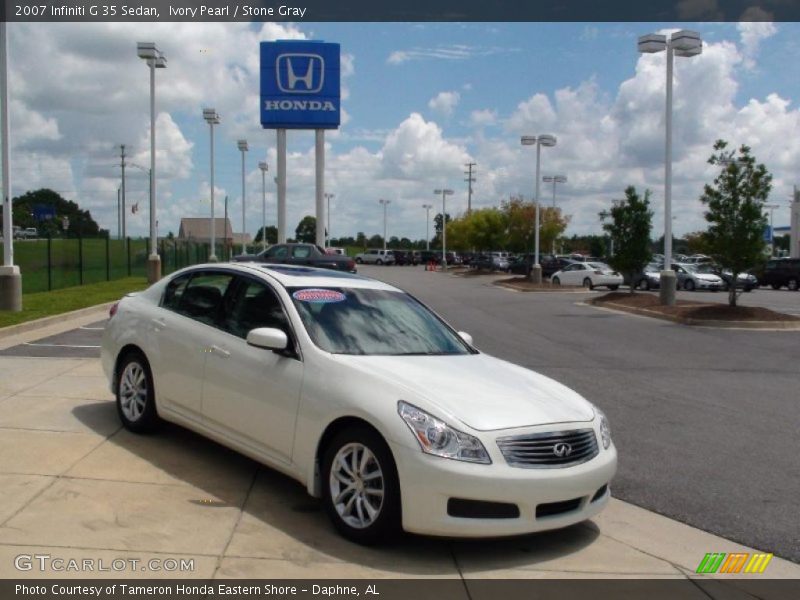 Ivory Pearl / Stone Gray 2007 Infiniti G 35 Sedan