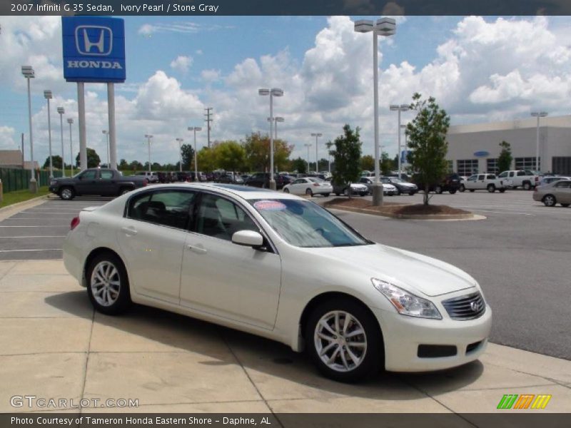 Ivory Pearl / Stone Gray 2007 Infiniti G 35 Sedan