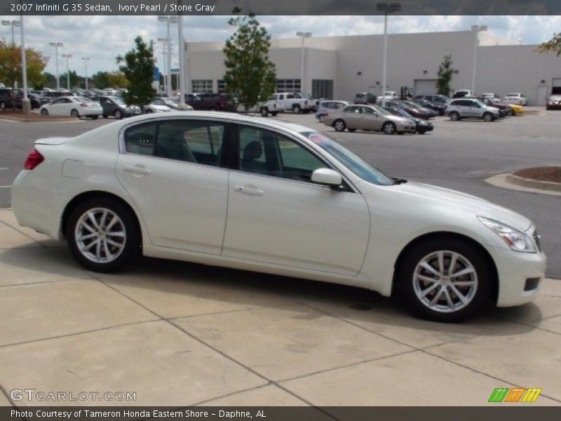 Ivory Pearl / Stone Gray 2007 Infiniti G 35 Sedan