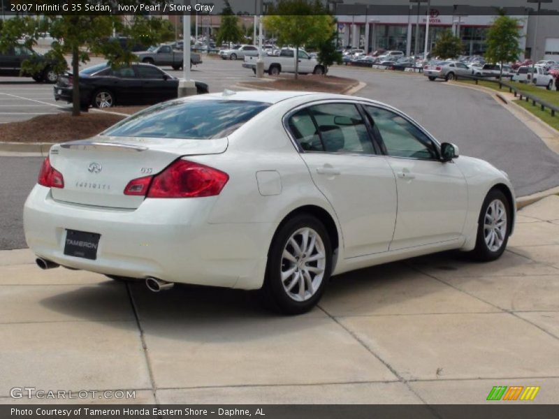 Ivory Pearl / Stone Gray 2007 Infiniti G 35 Sedan