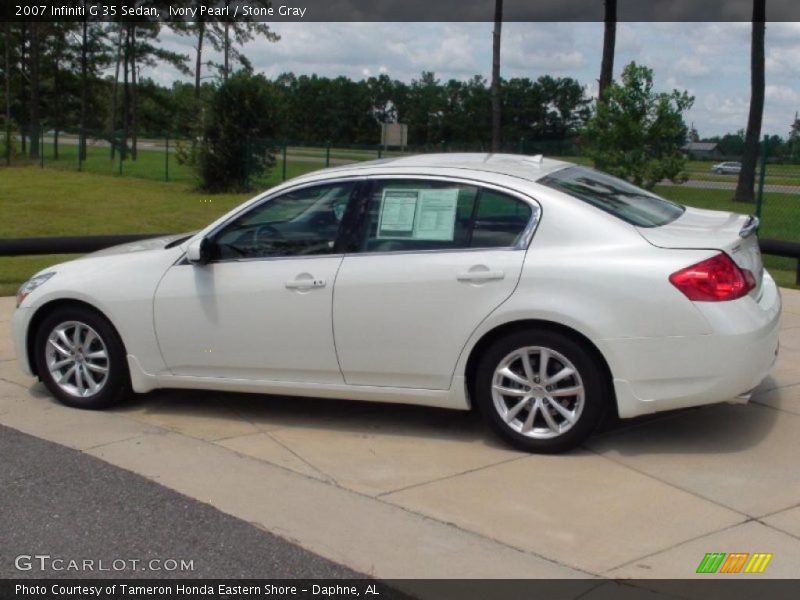 Ivory Pearl / Stone Gray 2007 Infiniti G 35 Sedan
