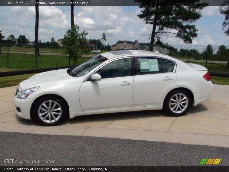 Ivory Pearl / Stone Gray 2007 Infiniti G 35 Sedan