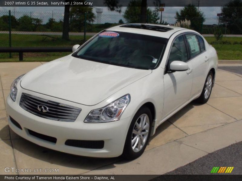 Ivory Pearl / Stone Gray 2007 Infiniti G 35 Sedan