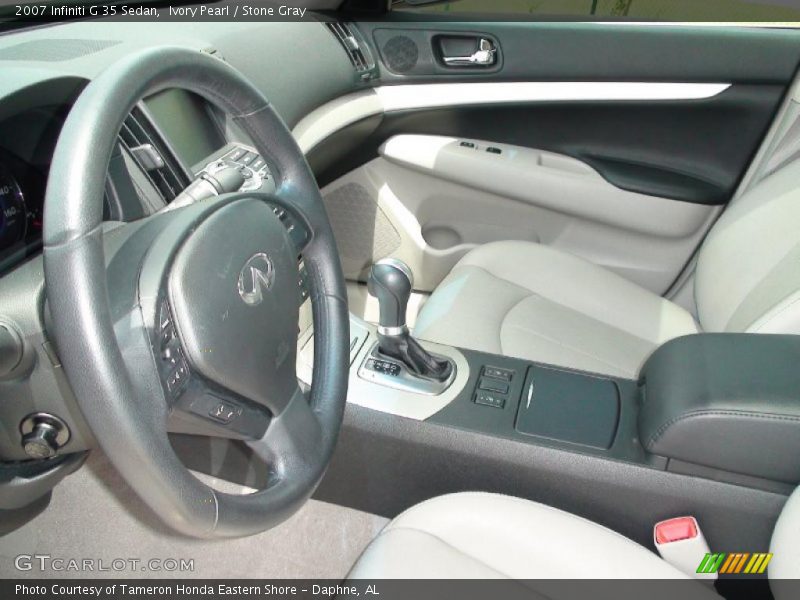 Ivory Pearl / Stone Gray 2007 Infiniti G 35 Sedan