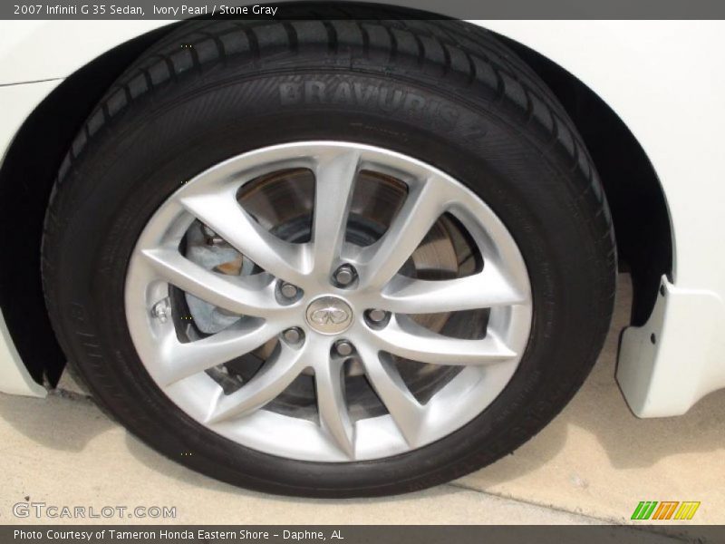 Ivory Pearl / Stone Gray 2007 Infiniti G 35 Sedan