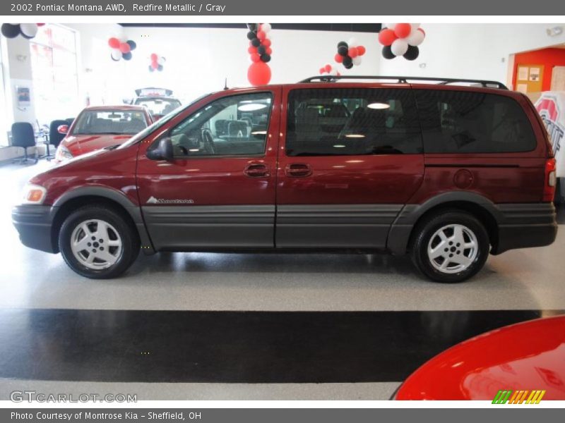 Redfire Metallic / Gray 2002 Pontiac Montana AWD