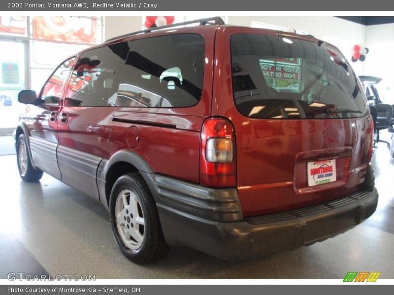 Redfire Metallic / Gray 2002 Pontiac Montana AWD