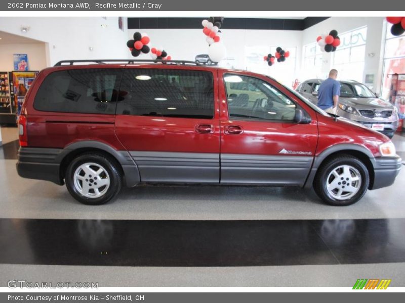 Redfire Metallic / Gray 2002 Pontiac Montana AWD