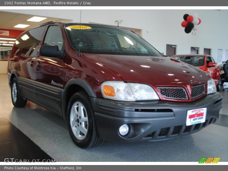 Redfire Metallic / Gray 2002 Pontiac Montana AWD