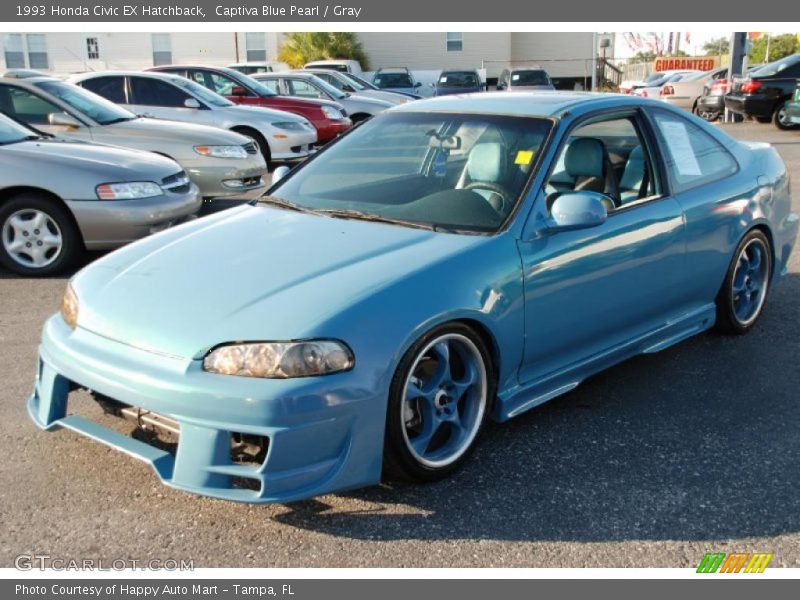 Captiva Blue Pearl / Gray 1993 Honda Civic EX Hatchback