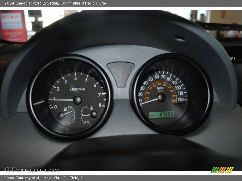 Bright Blue Metallic / Gray 2004 Chevrolet Aveo LS Sedan