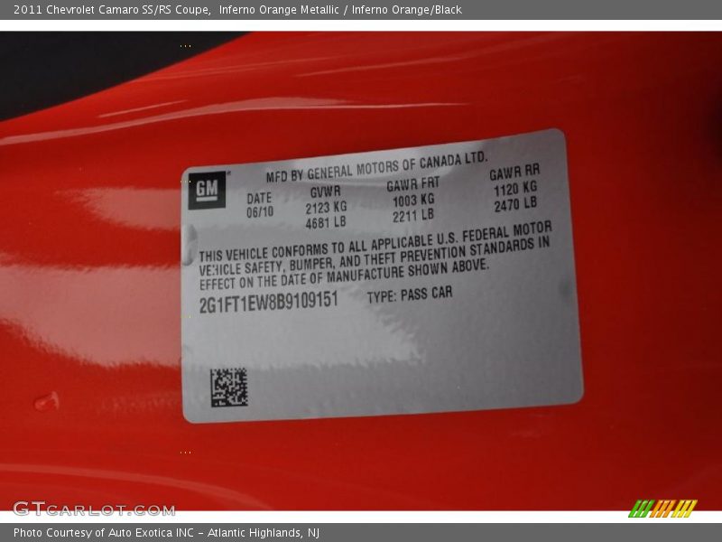 Inferno Orange Metallic / Inferno Orange/Black 2011 Chevrolet Camaro SS/RS Coupe