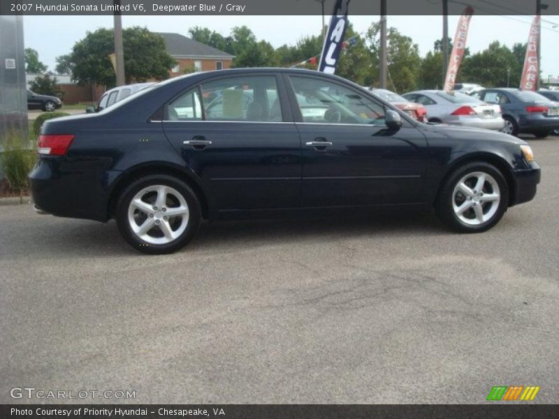 Deepwater Blue / Gray 2007 Hyundai Sonata Limited V6