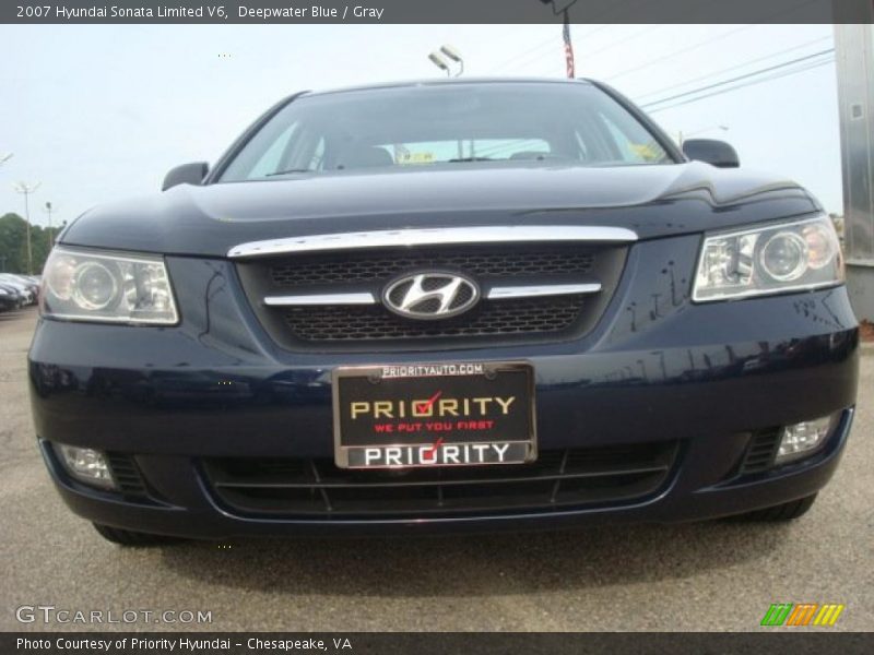 Deepwater Blue / Gray 2007 Hyundai Sonata Limited V6