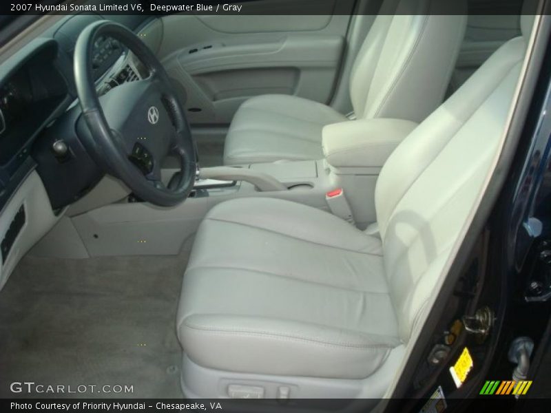 Deepwater Blue / Gray 2007 Hyundai Sonata Limited V6