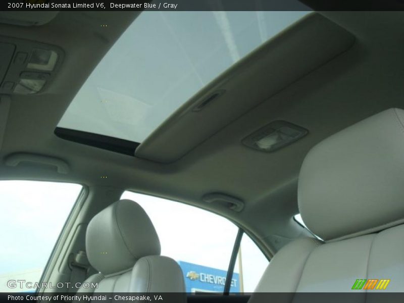 Deepwater Blue / Gray 2007 Hyundai Sonata Limited V6