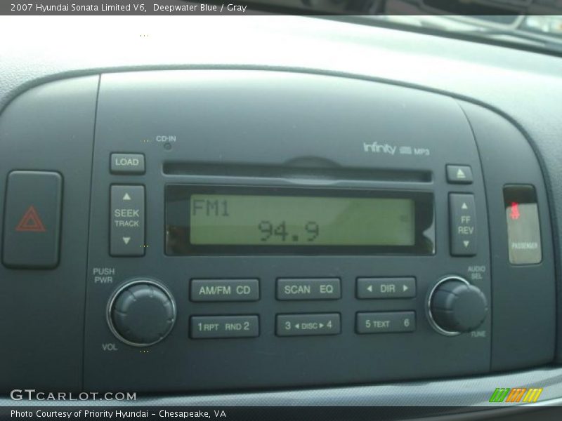 Deepwater Blue / Gray 2007 Hyundai Sonata Limited V6