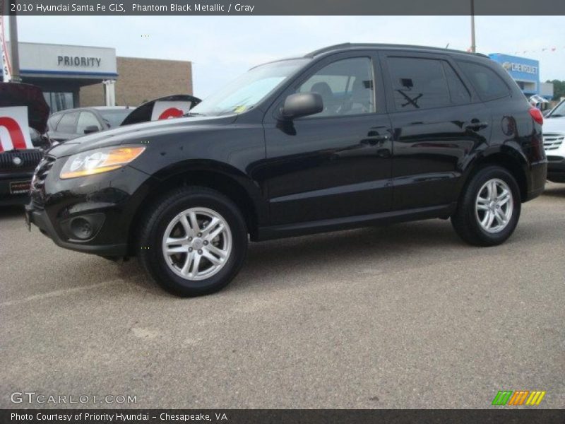 Phantom Black Metallic / Gray 2010 Hyundai Santa Fe GLS