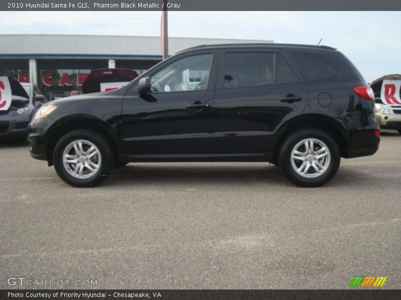 Phantom Black Metallic / Gray 2010 Hyundai Santa Fe GLS
