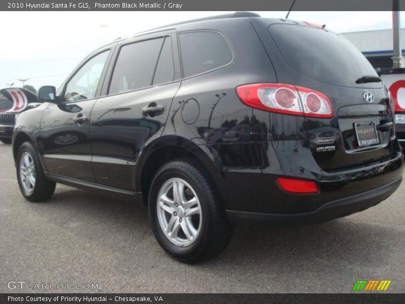 Phantom Black Metallic / Gray 2010 Hyundai Santa Fe GLS
